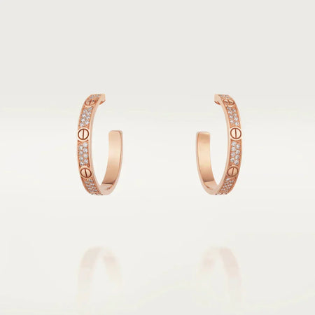 [Amore Jewels]LOVE EARRINGS 3.6MM DIAMOND PAVED