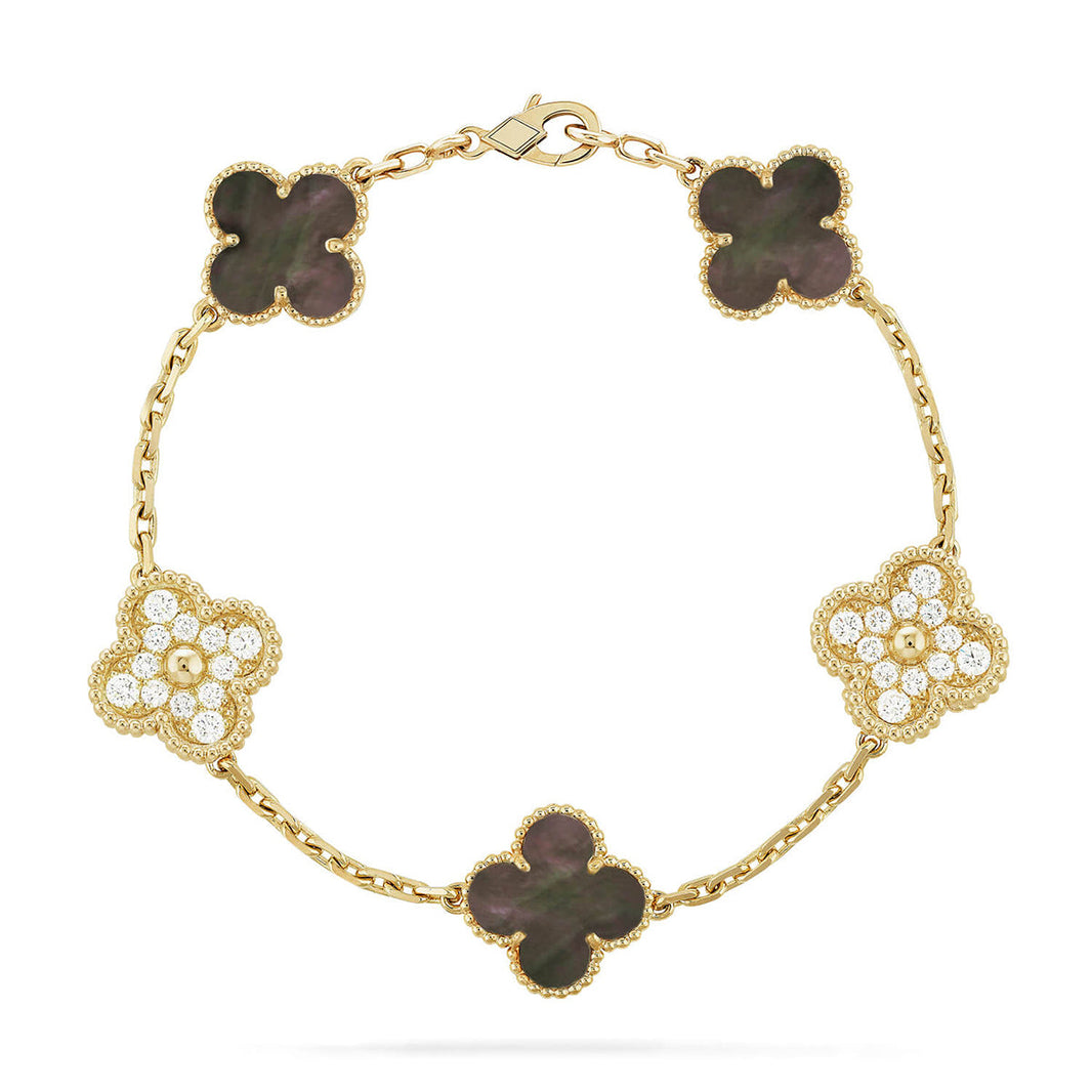 [Amore Jewels] CLOVER 5 MOTIF GRAY MOP BRACELET COLLECTION
