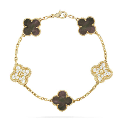 [Amore Jewels] CLOVER 5 MOTIF GRAY MOP BRACELET COLLECTION