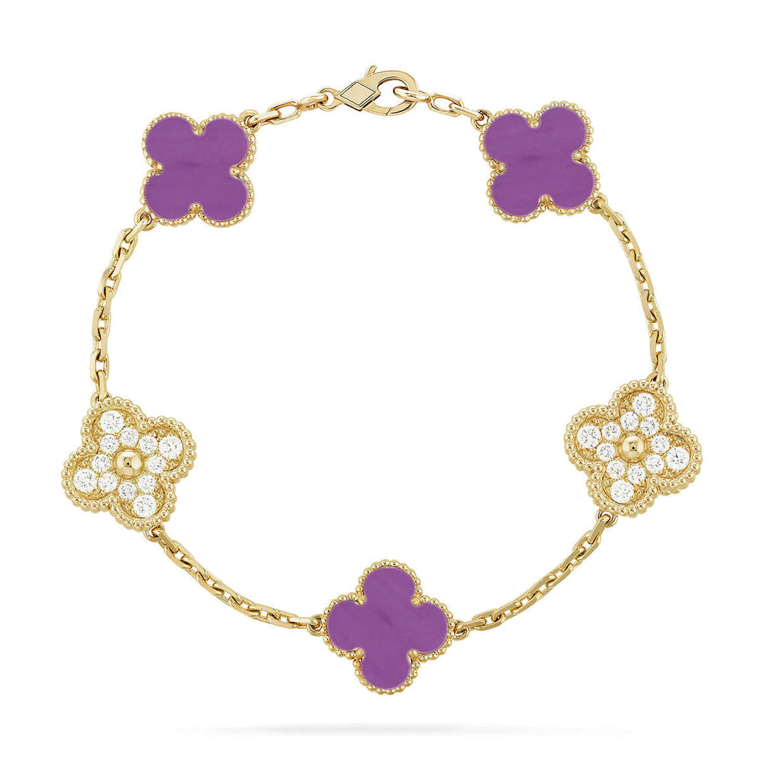[Amore Jewels] CLOVER 5 MOTIF VIOLET BRACELET COLLECTION