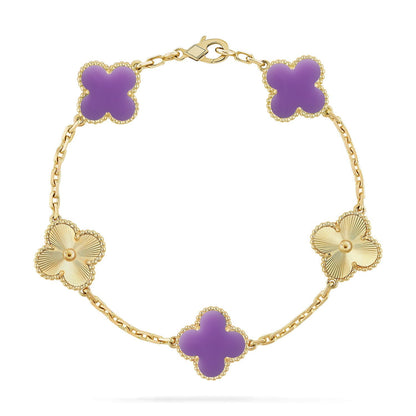 [Amore Jewels]CLOVER 5 MOTIF LIGHT PURPLE BRACELET COLLECTION