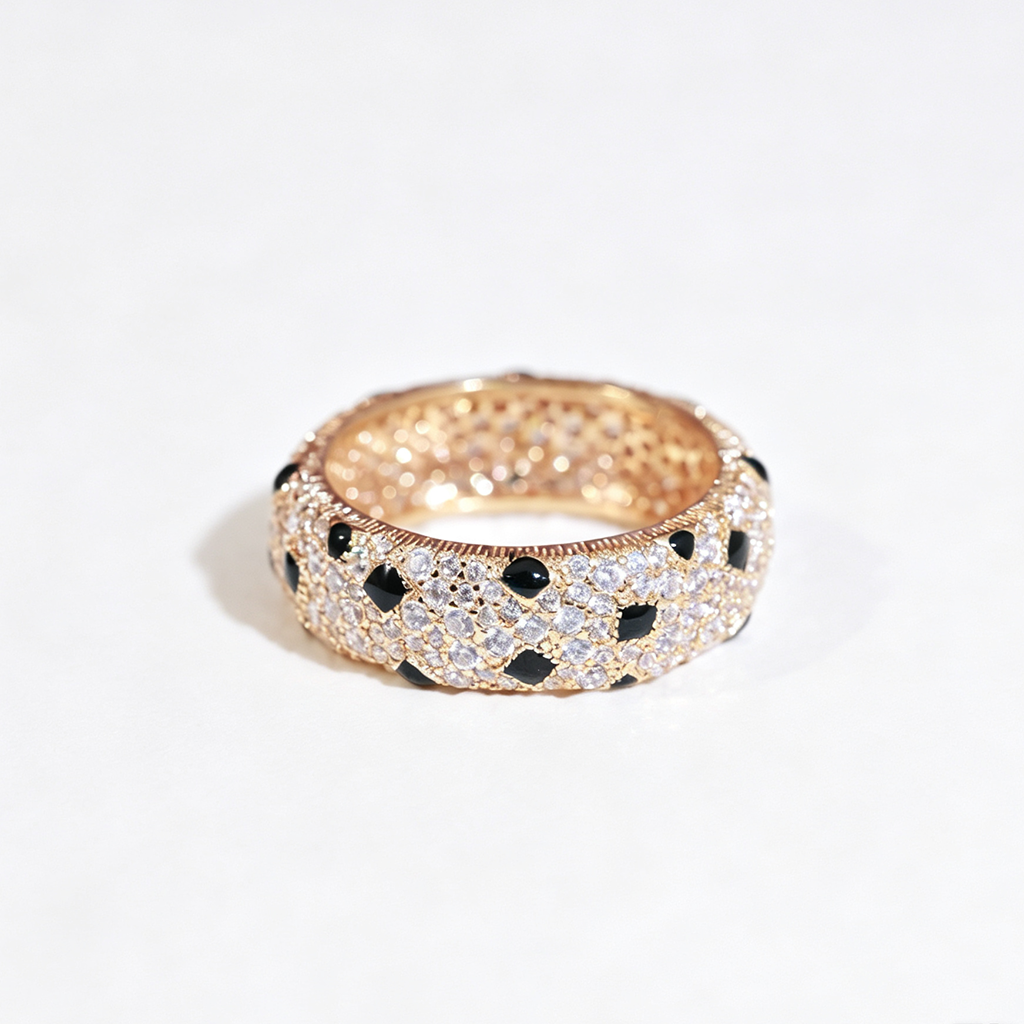 [Amore Jewels]PANTHERE SPOTTED FULL DIAMOND RING