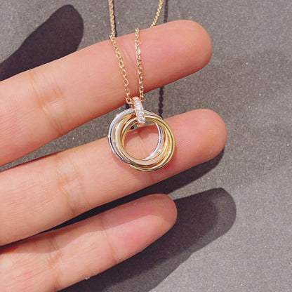 [Amore Jewels]TRINITY NECKLACE GOLD  DIAMONDS