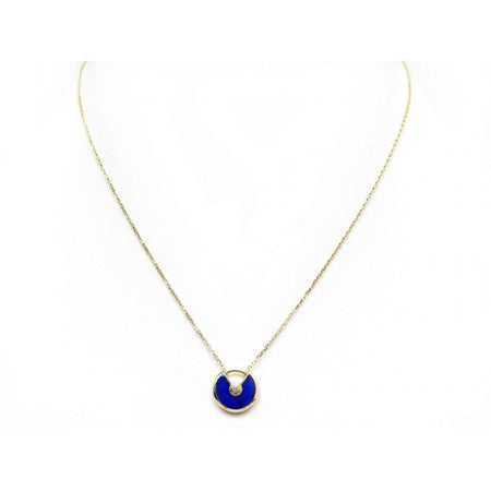 [Amore Jewels]AMULETTE ROSE GOLD AGATE NECKLACE