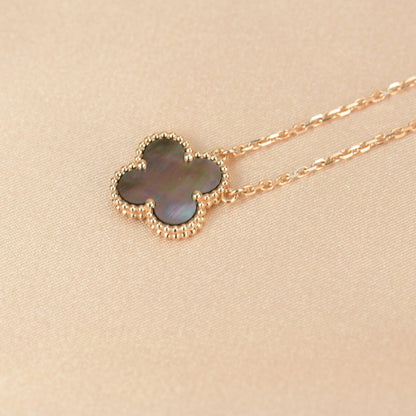 [Amore Jewels]CLOVER 15MM  GRAY MOTHER OF PEARL NECKLACE
