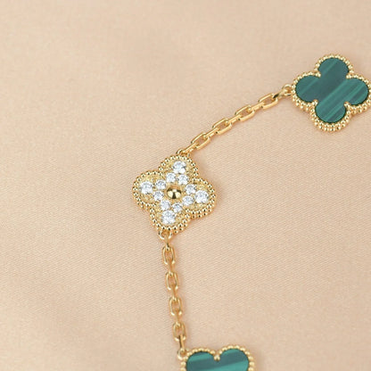 [Amore Jewels] CLOVER 5 MOTIF MALACHITE BRACELET COLLECTION