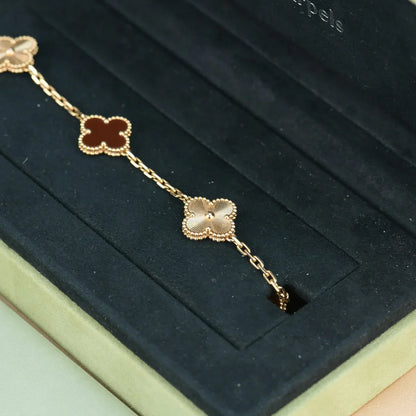 [Amore Jewels] CLOVER 5 MOTIF RED CORNELIAN BRACELET COLLECTION
