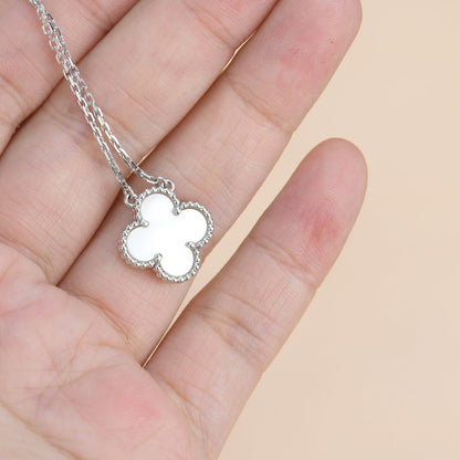 [Amore Jewels]CLOVER  15MM WHITE MOTHER-OF-PEARL SILVER