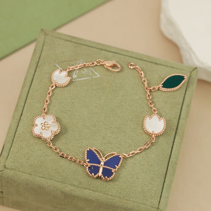 [Amore Jewels]LUCKY SPRING BUTTERFLY 5 MOTIF BRACELET