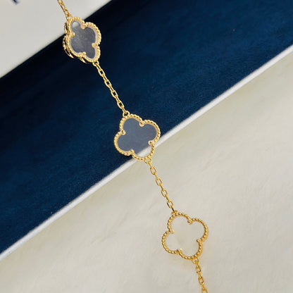 [Amore Jewels]CLOVER 5 MOTIF ROCK CRYSTAL BRACELET