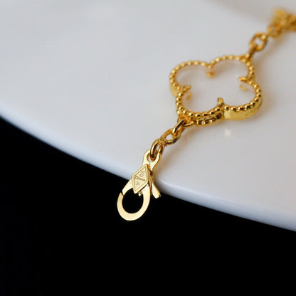 [Amore Jewels]CLOVER 5 MOTIF ROCK CRYSTAL BRACELET
