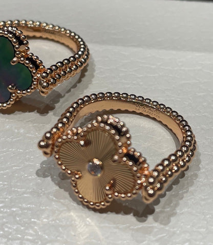 [Amore Jewels]CLOVER RIVERSIBLE GRAY AGATE RING