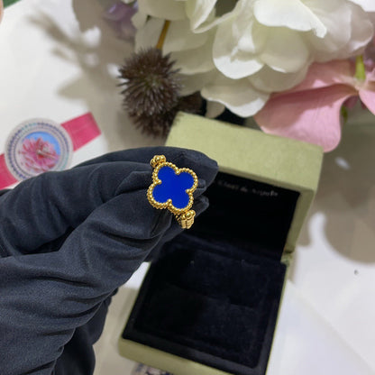 [Amore Jewels]CLOVER RIVERSIBLE BLUE AGATE RING