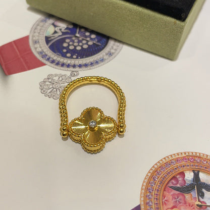 [Amore Jewels]CLOVER RIVERSIBLE BLUE AGATE RING