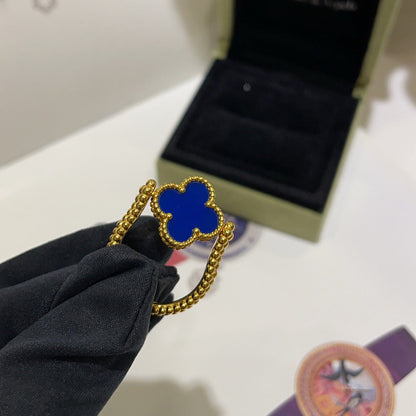[Amore Jewels]CLOVER RIVERSIBLE BLUE AGATE RING