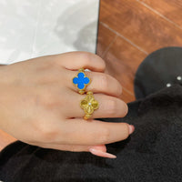 [Amore Jewels]CLOVER RIVERSIBLE BLUE AGATE RING