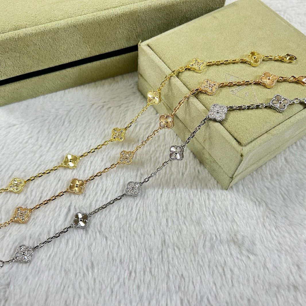 [Amore Jewels]CLOVER 6 MOTIF DIAMOND LASER BRACELET