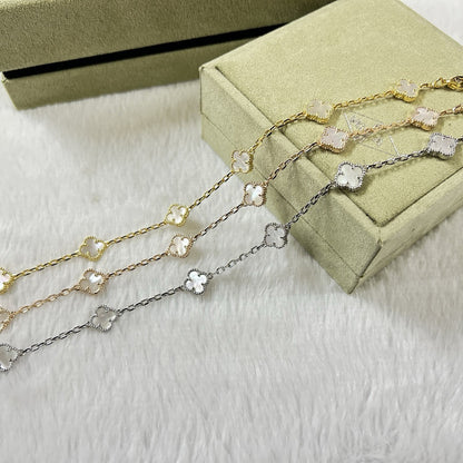 [Amore Jewels]CLOVER 6 MOTIF WHITE MOP BRACELET