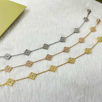 [Amore Jewels]CLOVER 6 MOTIF DIAMOND BRACELET