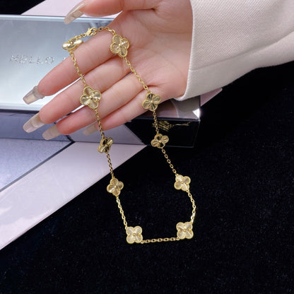 [Amore Jewels]CLOVER 10 MOTIFS LASER NECKLACE