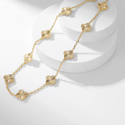 [Amore Jewels]CLOVER 10 MOTIFS LASER NECKLACE