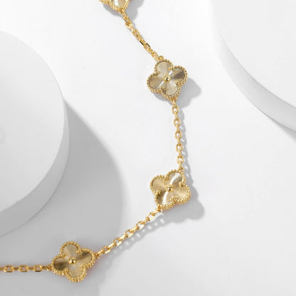 [Amore Jewels]CLOVER 10 MOTIFS LASER NECKLACE