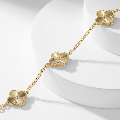 [Amore Jewels]CLOVER 10 MOTIFS LASER NECKLACE