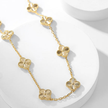 [Amore Jewels]CLOVER 10 MOTIFS LASER NECKLACE
