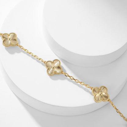 [Amore Jewels]CLOVER 10 MOTIFS LASER NECKLACE