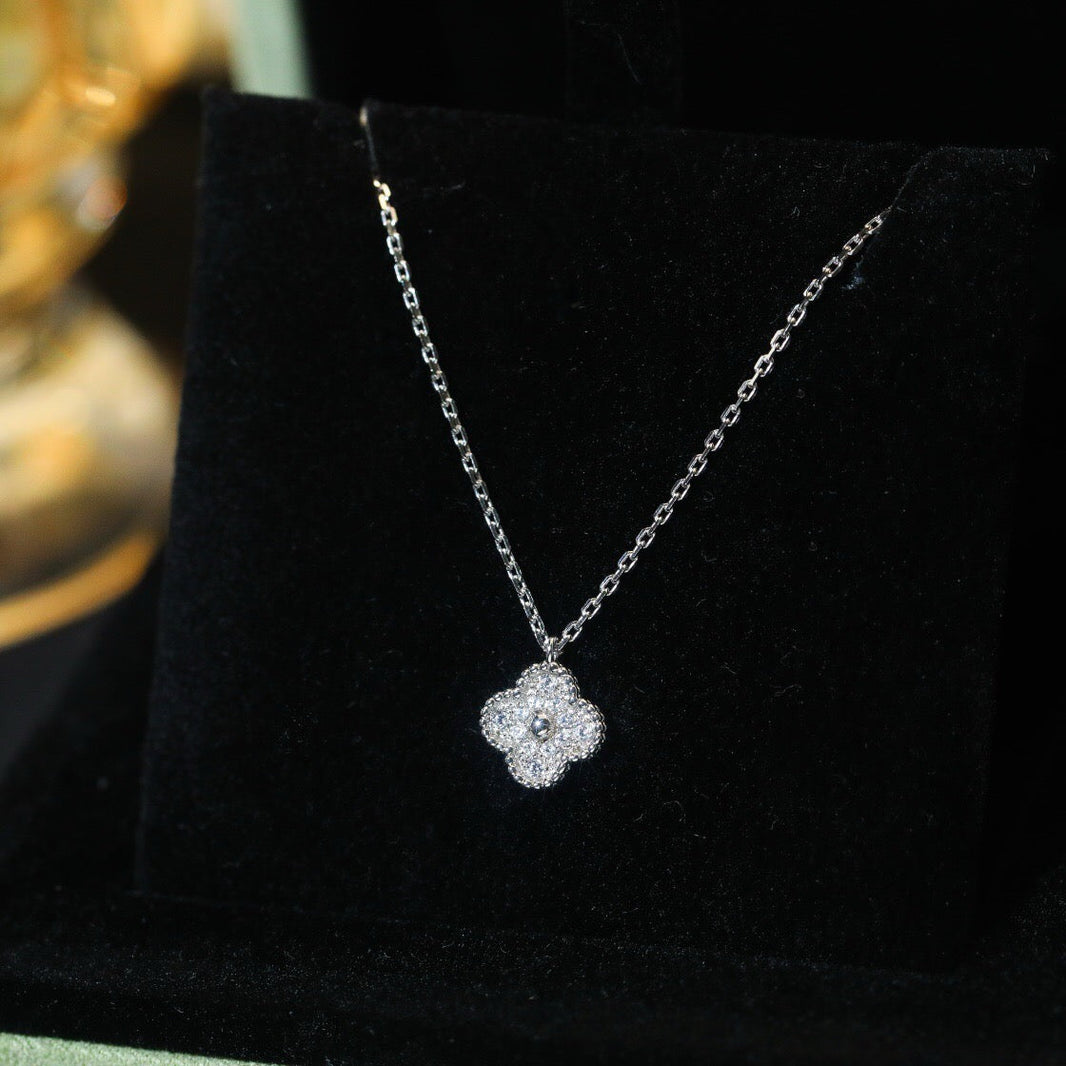 [Amore Jewels]CLOVER MINI 9.5MM PENDANT DIAMOND NECKLACE