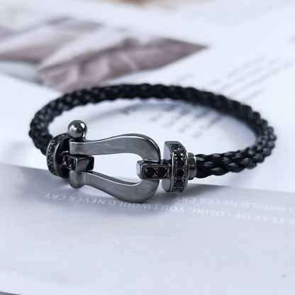 [Amore Jewels]FORCE LARGE SERIES HORSESHOE BLACK SAMURAI BRACELET
