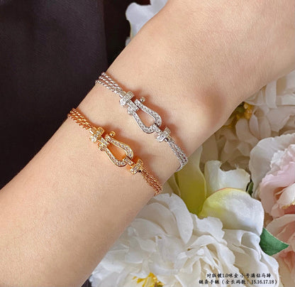 [Amore Jewels]FORCE SMALL HORSESHOE  DIAMOND CHAIN ROPE BRACELET