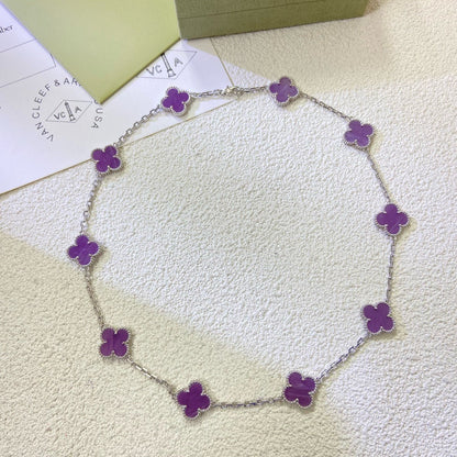[Amore Jewels]CLOVER 10 MOTIFS  PURPLE VIOLET  NECKLACE