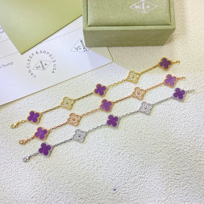[Amore Jewels] CLOVER 5 MOTIF VIOLET BRACELET COLLECTION