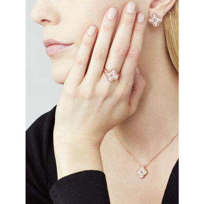 [Amore Jewels]CLOVER 15MM DIAMOND SINGLE FLOWER NECKLACE