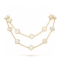 [Amore Jewels]CLOVER 20 MOTIFS WHITE MOP NECKLACE