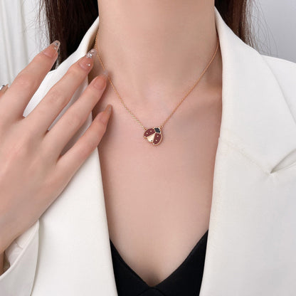 [Amore Jewels]LUCKY  CARNELIANS LADYBUG NECKLACE