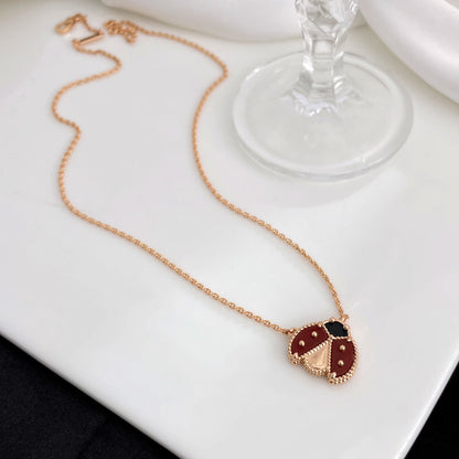 [Amore Jewels]LUCKY  CARNELIANS LADYBUG NECKLACE