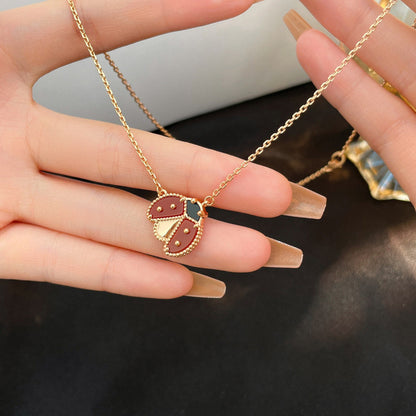 [Amore Jewels]LUCKY  CARNELIANS LADYBUG NECKLACE