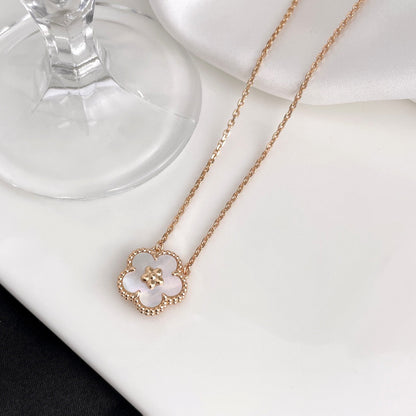 [Amore Jewels]LUCKY  WHITE MOP  PLUM BLOSSOM NECKLACE