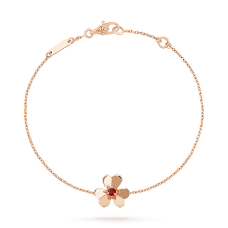 [Amore Jewels]FRIVOLE GOLD FLOWER PINK MALACHITE BRACELET