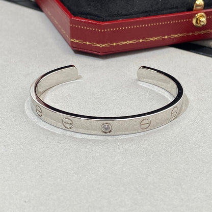 [Amore Jewels]LOVE BRACELET 6.1MM 1 DIAMOND OPEN CUFF