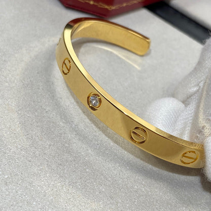 [Amore Jewels]LOVE BRACELET 6.1MM 1 DIAMOND OPEN CUFF