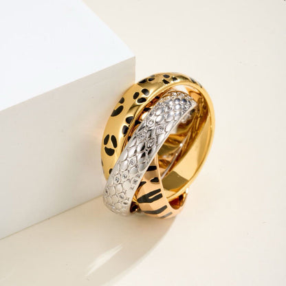 [Amore Jewels]TRINITY  RING LEOPARD PRINT