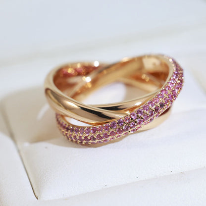[Amore Jewels]TRINITY 3.2MM RING PINK DIAMOND