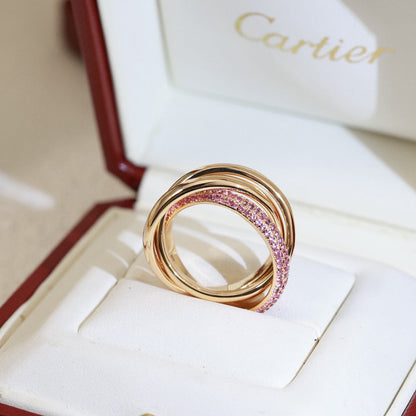 [Amore Jewels]TRINITY 3.2MM RING PINK DIAMOND