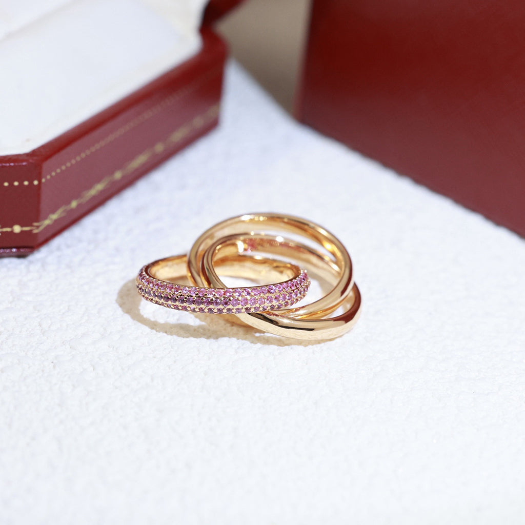 [Amore Jewels]TRINITY 3.2MM RING PINK DIAMOND