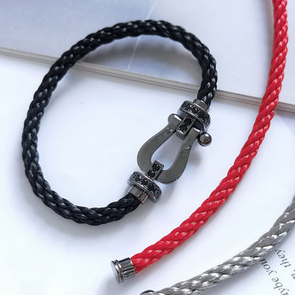 [Amore Jewels]FORCE LARGE SERIES HORSESHOE BLACK SAMURAI BRACELET