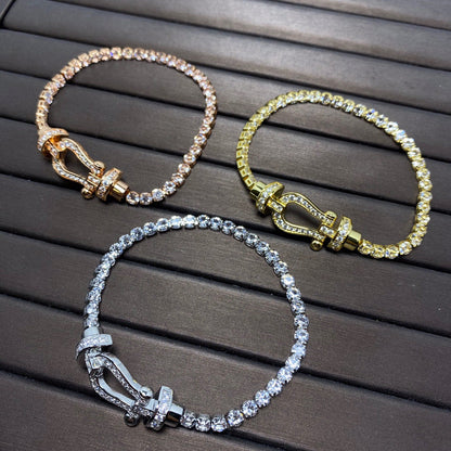 [Amore Jewels]FORCE  LARGE HORSESHOE FULL DIAMOND TENNIS BRACELET