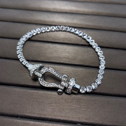 [Amore Jewels]FORCE  LARGE HORSESHOE FULL DIAMOND TENNIS BRACELET